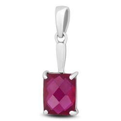 Подвеска, 1 рубин корунд октагон 7х9 мм 2.75ct, Классика2