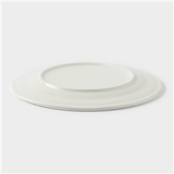 Тарелка Доляна White Label, d=20 см, утолщённый край, фарфор, белая