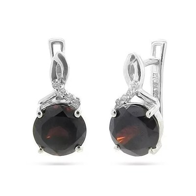 Серьги из серебра гранат, Аурелия