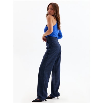 Брюки женские в клетку MINAKU: Classic, синие, размер 48