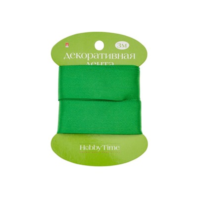 Лента декоративная АТЛАСНАЯ "ЗЕЛЕНАЯ" 3 м х 25 мм 2-616/03 Альт