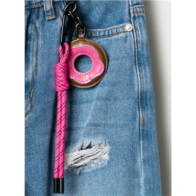 Брюки текстильные джинсовые для девочек