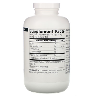 Source Naturals, порошок из пектина грейпфрута, 453,6 г (16 унций)