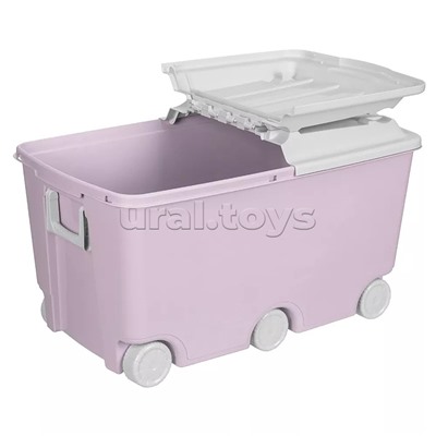 Ящик для игрушек на колесах 66,5л, 685х395х385мм (Розовый)