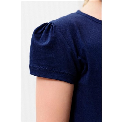 M124 футболка для девочки (Темно-синий)