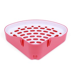 Туалет угловой для кроликов и хорьков, 24×18×11 см, красный