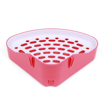 Туалет угловой для кроликов и хорьков, 24×18×11 см, красный