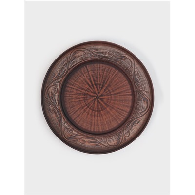 Тарелка «Ангоб‎‎», d=25 см, красная глина