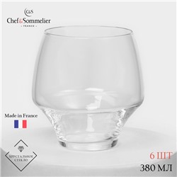 Стаканы для виски Chef&Sommelier OPEN UP, 380 мл, набор 6 шт., хрустальное стекло, прозрачные