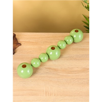 Подсвечник на 3 свечи «Бусы», с 7 сферами, 44×8×8 см, кипарис