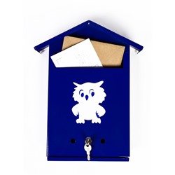 Ящик почтовый с замком, вертикальный, «Филин», синий