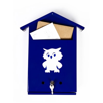 Ящик почтовый с замком, вертикальный, «Филин», синий