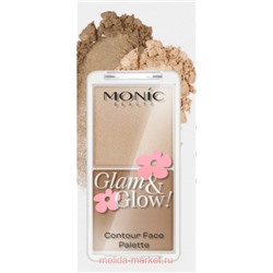 Корея Monic Beauty Контуринг для лица Glam&Glow Fase Palette! тон 02 Fascinated хайлайтер+контур