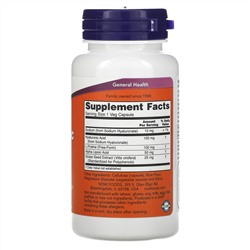 Now Foods, Гиалуроновая кислота, двойной концентрации, 100 мг, 60 растительных капсул