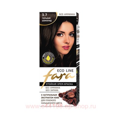 РК Fara Eco Line Стойкая крем-краска для волос тон 3.7 горький шоколад