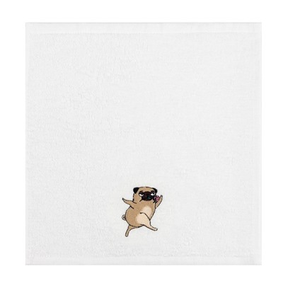 Набор полотенец «Мопсики» 30×30 см-3 шт., 100% хлопок 340 г/м²