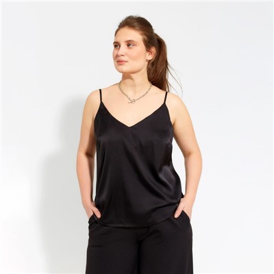 Топ женский MINAKU Silk pleasure, чёрный, размер 48