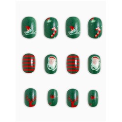 Детские накладные ногти на новый год «Новогодний хит», 12 шт.