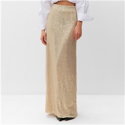 Юбка макси из пайеток женская MIST, размер 46, золотая