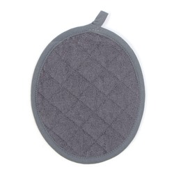 Набор кухонный Этель, цвет серый: варежка 33×17 см, прихватка 24×19 см, хлопок, махра