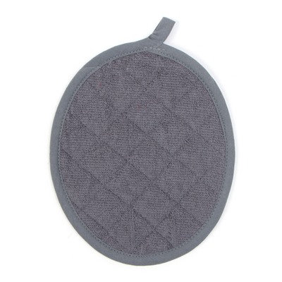 Набор кухонный Этель, цвет серый: варежка 33×17 см, прихватка 24×19 см, хлопок, махра