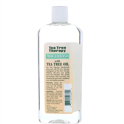 Tea Tree Therapy, Жидкость для полоскания рта с маслом чайного дерева, естественный свежий запах, 354 мл (12 жидк. унций)