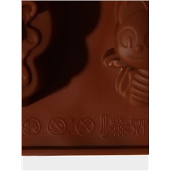 Форма для шоколада Доляна «Насекомые», силикон, 22×11.5×2 см, 8 ячеек, коричневая