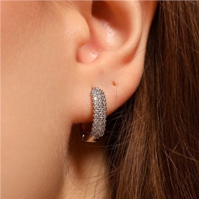 Серьги дорожка ювелирная бижутерия, покрытие посеребрение, вставка: фианиты, цвет: прозрачный, арт.213.593