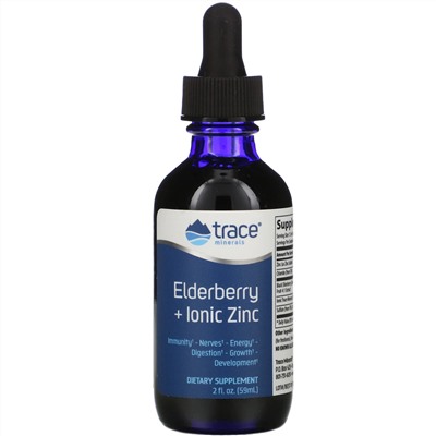 Trace Minerals Research, Elderberry + Ionic Zinc, 2 fl oz (59 ml)