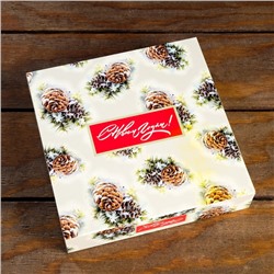 Коробка под 8 конфет + шоколад, с окном, «Шишки»,17.7×17.85×3.85 см