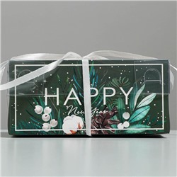 Коробка для капкейка Happy New year, Новый год, 16×8×7.5 см