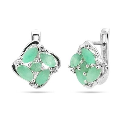Серьги из серебра изумруд, Ромейн
