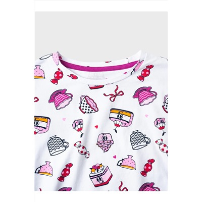 Комплект трикотажный для девочек: фуфайка (футболка), шорты PLAYTODAY, 1239772