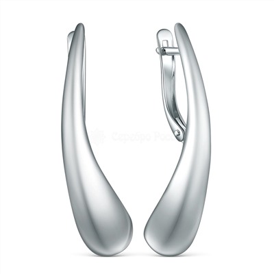 Серьги из серебра родированные - Капли 220-10-223р
