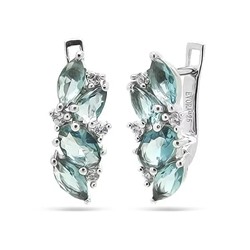 Серьги из серебра лондон топаз кварц, Селебрити