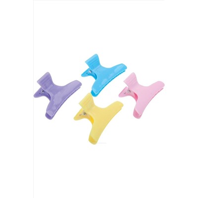 Dewal Зажим для волос бабочка CL2202, пластик, разноцветный, 8 см, 12 шт. KRISTALLER, 1106109