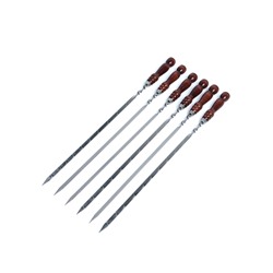 УЦЕНКА Набор шампуров в тубусе, 6 шт., деревянная ручка «Фигурная», 73(50)×1.2×0.25 см, цвет камуфляж