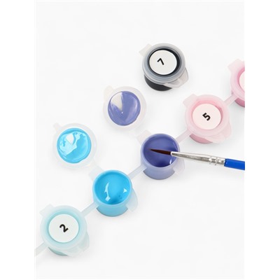 Картина по номерам на холсте с подрамником «Синий монстрик» 15×21 см