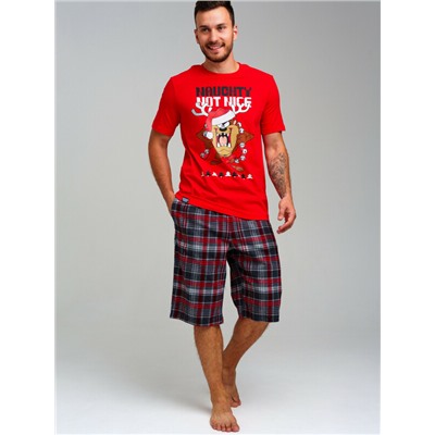 Комплект для мужчин: фуфайка (футболка) трикотажная, шорты текстильные