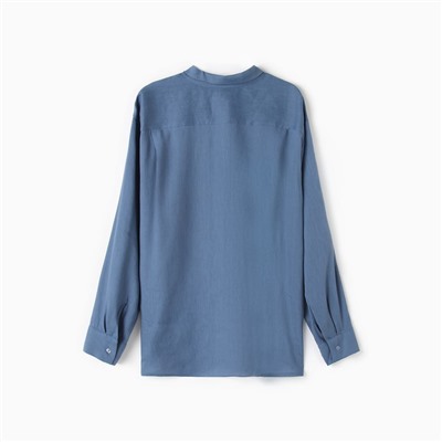 Рубашка мужская с длинным рукавом MIST, размер 48, синяя