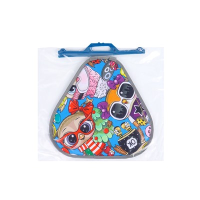 Ледянка мягкая Sova, треугольная, d=41 см, толщина 1.2 см, голубая, рисунок МИКС