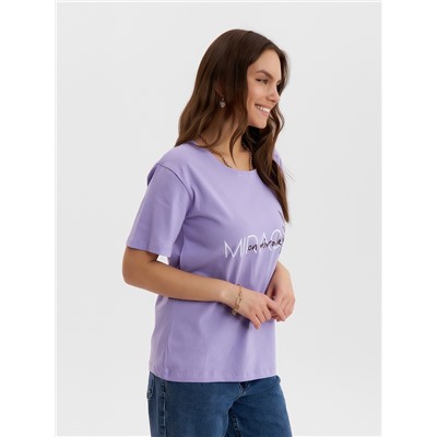 Футболка женская Ohana market, сиреневая, размер 46
