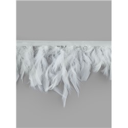 Перья индюка декоративные, на ленте, 13-17 см, 5±0.5 м, белые