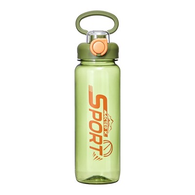 Бутылка для воды SPORT, 800 мл, с поильником, зеленая