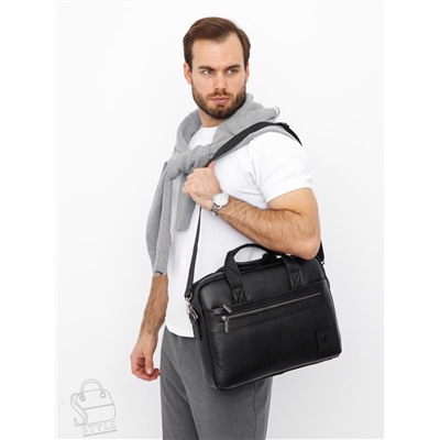 Портфель мужской кожаный 11011Z black Zinimsk в Новосибирске
