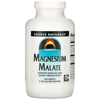 Source Naturals, малат магния, 3750 мг, 360 таблеток