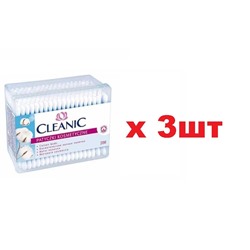 Cleanic Ватные палочки 200шт стакан квадратный 3шт