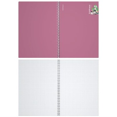 Тетрадь А4  80л клетка на спирали пластиковая обложка 60673 "Manga" розовый ErichKrause