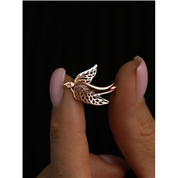 Брошь из золочёного серебра с родированием и алмазной огранкой - Ласточка п5-090-2з
