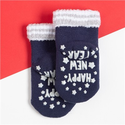 Носки новогодние детские Крошка Я «Мишка», синие, 12-14 см